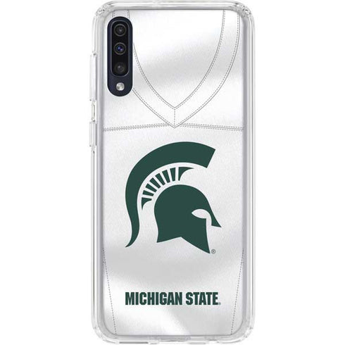 Michigan State University White Jersey Galaxy A50 Clear Case